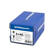 SPEEDpoint Universalschraube Senkkopf T20 Teilgewinde  blank verzinkt 500ST - 4 x 40