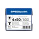 SPEEDpoint Universalschraube Senkkopf T20 Teilgewinde  blank verzinkt 500ST - 4 x 50
