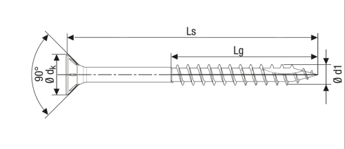 SPEEDpoint Universalschraube Senkkopf T20 Teilgewinde  blank verzinkt 500ST - 4,5 x 30