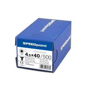 SPEEDpoint Universalschraube Senkkopf T20 Teilgewinde  blank verzinkt 500ST - 4,5 x 40