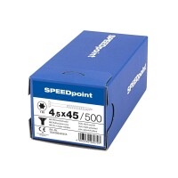 SPEEDpoint Universalschraube Senkkopf T20 Teilgewinde  blank verzinkt 500ST - 4,5 x 45