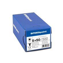 SPEEDpoint Universalschraube Senkkopf T25 Teilgewinde  blank verzinkt 500ST - 5 x 50