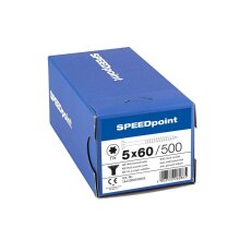 SPEEDpoint Universalschraube Senkkopf T25 Teilgewinde  blank verzinkt 500ST - 5 x 60