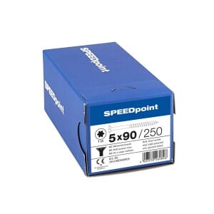 SPEEDpoint Universalschraube Senkkopf T25 Teilgewinde  blank verzinkt 250ST - 5 x 90