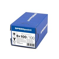 SPEEDpoint Universalschraube Senkkopf T30 Teilgewinde  blank verzinkt 100ST - 6 x 100