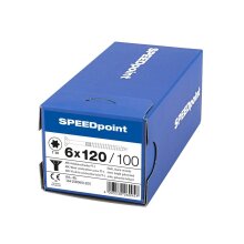 SPEEDpoint Universalschraube Senkkopf T30 Teilgewinde  blank verzinkt 100ST - 6 x 120