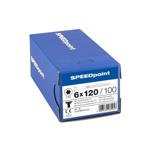 SPEEDpoint Universalschraube Senkkopf T30 Teilgewinde  blank verzinkt 100ST - 6 x 120