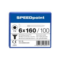 SPEEDpoint Universalschraube Senkkopf T30 Teilgewinde  blank verzinkt 100ST - 6 x 160