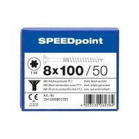 SPEEDpoint Universalschraube Senkkopf T40 Teilgewinde  blank verzinkt 50ST - 8 x 100