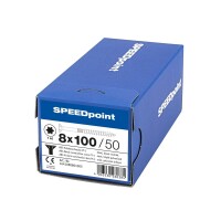 SPEEDpoint Universalschraube Senkkopf T40 Teilgewinde  blank verzinkt 50ST - 8 x 100