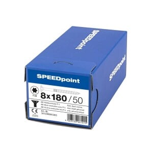 SPEEDpoint Universalschraube Senkkopf T40 Teilgewinde  blank verzinkt 50ST - 8 x 180