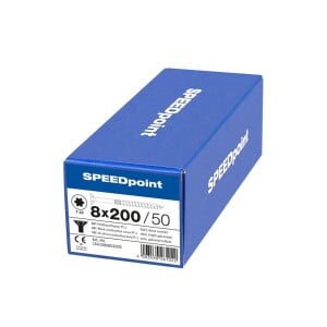 SPEEDpoint Universalschraube Senkkopf T40 Teilgewinde  blank verzinkt 50ST - 8 x 200