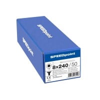 SPEEDpoint Universalschraube Senkkopf T40 Teilgewinde  blank verzinkt 50ST - 8 x 240