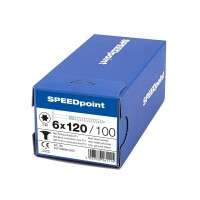 SPEEDpoint Tellerkopfschraube T30 Teilgewinde  blank verzinkt 100ST - 6 x 120