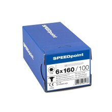 SPEEDpoint Tellerkopfschraube T30 Teilgewinde  blank verzinkt 100ST - 6 x 160