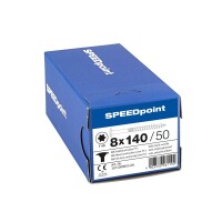 SPEEDpoint Tellerkopfschraube T40 Teilgewinde  blank verzinkt 50ST - 8 x 140