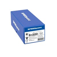 SPEEDpoint Tellerkopfschraube T40 Teilgewinde  blank verzinkt 50ST - 8 x 220