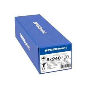 SPEEDpoint Tellerkopfschraube T40 Teilgewinde  blank verzinkt 50ST - 8 x 240