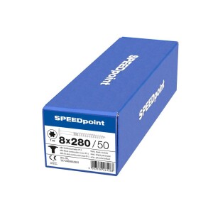 SPEEDpoint Tellerkopfschraube T40 Teilgewinde  blank verzinkt 50ST - 8 x 280