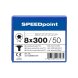 SPEEDpoint Tellerkopfschraube T40 Teilgewinde  blank verzinkt 50ST - 8 x 300