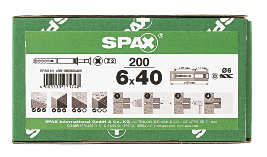 SPAX Nageldübel 6 x 40 200 Stk