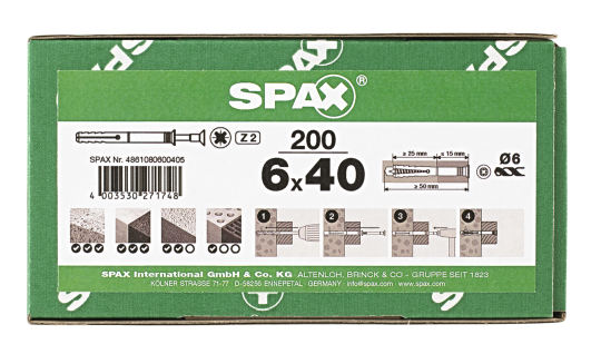 SPAX Nageldübel 6 x 40 200 Stk