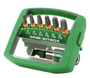 SPAX-BITBOX T-STAR PLUS (6 BITS T10-T40 25MM + 1...