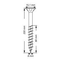 SPAX Universalschraube Senkkopf T-STAR plus Edelstahl rostfrei A2 8x220 Teilgewinde 50 Stk