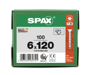 SPAX SENKMULTIKOPF 6x120mm T-STAR PLUS T30 VOLLGEWINDE...