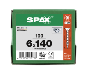 SPAX SENKMULTIKOPF 6x140mm T-STAR PLUS T30 VOLLGEWINDE...