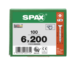 SPAX SENKMULTIKOPF 6x200mm T-STAR PLUS T30 VOLLGEWINDE...