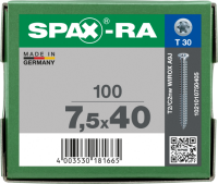 SPAX-RA Rahmenanker Fensterbauschraube Flachsenkkopf - Kunststofffenster 7,5 x 40 - 100 Stk