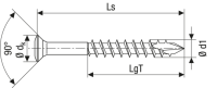 SPAX Linsensenkkopf mit sehr kleinem Kopf, T-STAR plus, CUT-Spitze, Teilgewinde, Edelstahl rostfrei A2    1.4567   4 x 60 - 100 Stk