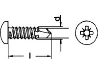 Bohrschraube DIN 7504 Linsenkopf PZ Form M 4,8 X 50 Edelstahl rostfrei A2 1000 Stk