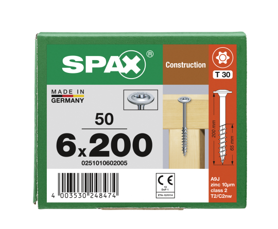 SPAX WIROX Tellerkopf T-STARplus TG TX30 6x200  50 Stk