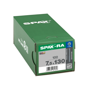 SPAX-RA ZYLINDERKOPF 7,5x130 T-STAR PLUS T30 VOLLGEWINDE WIROX 100ST
