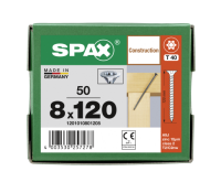 SPAX Senkkopf 8 mm T-STAR plus - Vollgewinde WIROX A3J  T50  -  8 x 120  -  50 Stk