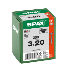 SPAX-S Senkmultikopf T-STAR PLUS T10 Vollgewinde schwarz verzinkt - 200 Stk - 3 x 20