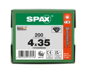 SPAX Senkmultikopf T-STAR PLUS T20 Vollgewinde schwarz...