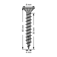 SPAX Senkmultikopf T-STAR PLUS T20 Vollgewinde schwarz verzinkt - 200 Stk - 4 x 60