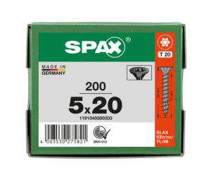 SPAX Senkmultikopf T-STAR PLUS T20 Vollgewinde schwarz...