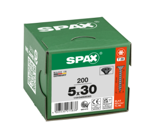 SPAX Senkmultikopf T-STAR PLUS T20 Vollgewinde schwarz verzinkt - 200 Stk - 5 x 30