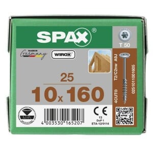 SPAX Tellerkopf T-STAR plus T50 WIROX 10x160 - 5 Stk