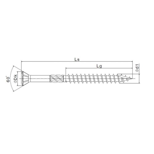 SPEEDpoint Terrassenschraube 5 x 40 mm - Linsensenkkopf - T-STAR T25 - Schabenut - Edelstahl rostfrei A2 - 200 Stk