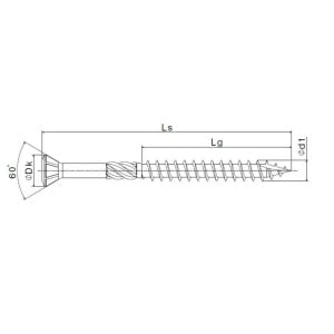 SPEEDpoint Terrassenschraube 5 x 70 mm - Linsensenkkopf - T-STAR T25 - Schabenut - Edelstahl rostfrei A2 - 100 Stk