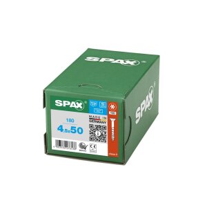 SPAX Edelstahlschraube - 4,5 x 50 mm - 180 Stk - Teilgewinde - Senkkopf - T-STAR plus T20 - 4CUT - Edelstahl rostfrei A2