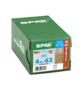 SPAX T-STAR plus Linsensenkkopf mit Fixiergewinde 4 CUT & kleiner Kopf (Ø 8mm) T20; 4,5x43 - 200 Stk