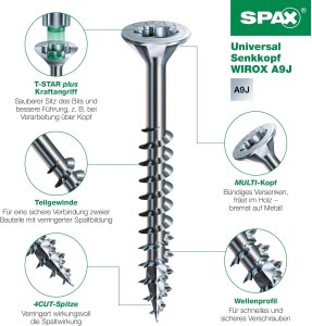 SPAX Profi Set - 5900 tlg Senkkopf  Teilgewinde T-STAR Plus