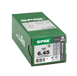 SPAX BETONSCHRAUBE 6x45 5/- VERZINKT SENKKOPF T30 100ST