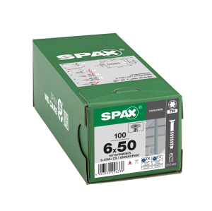 SPAX BETONSCHRAUBE 6x50 10/- VERZINKT SENKKOPF T30 100ST